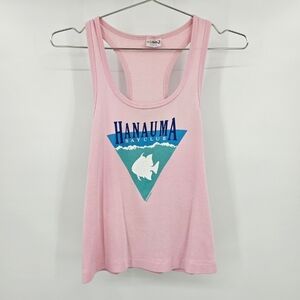 Vintage Crazy Shirts Hawaii Hanauma Bay Club Pink Tank USA Single Stitch Medium